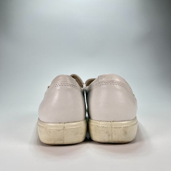 Ecco Soft 7 Extra Width White Soft Leather Slip On Sneakers Shoes Women's Size 6 - Picture 5 of 11
